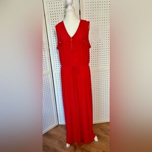 Emma & Michele Red Sleeveless vintage maxi dress. Size XL.